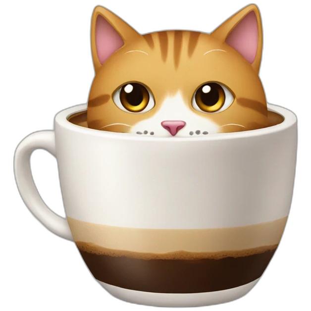coffee with a cat inside emoji