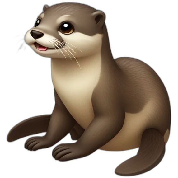 Loutre avec une  orne emoji