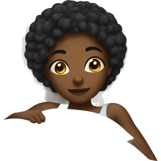 Black girl in bed  emoji