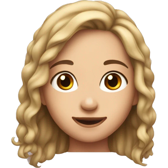 Girl with open hair parted in the middle with dimples and fair skin  emoji