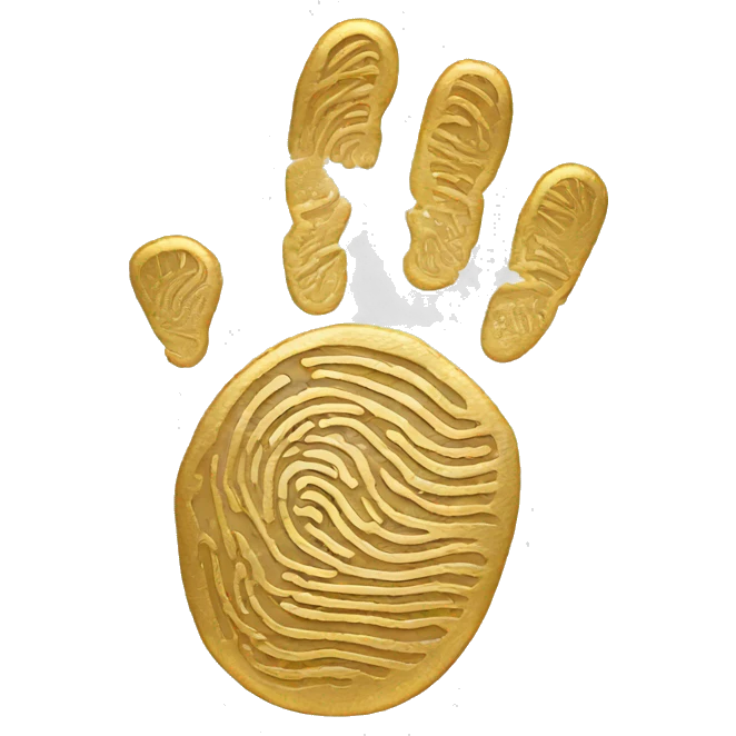 gold hand  fingerprint emoji