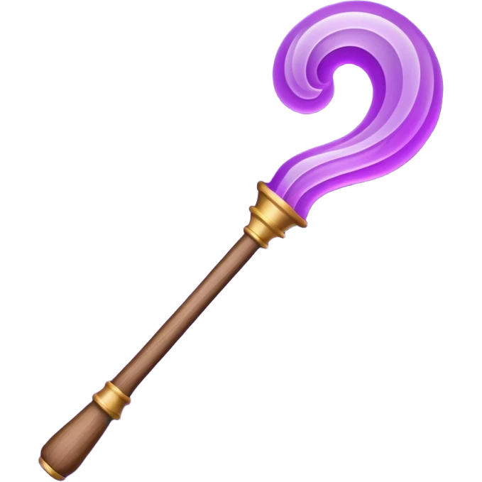 magic wand with purple magic wave emoji
