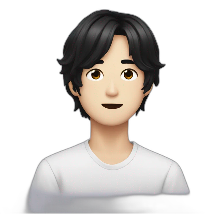 Kim Taehyung with black hair  emoji
