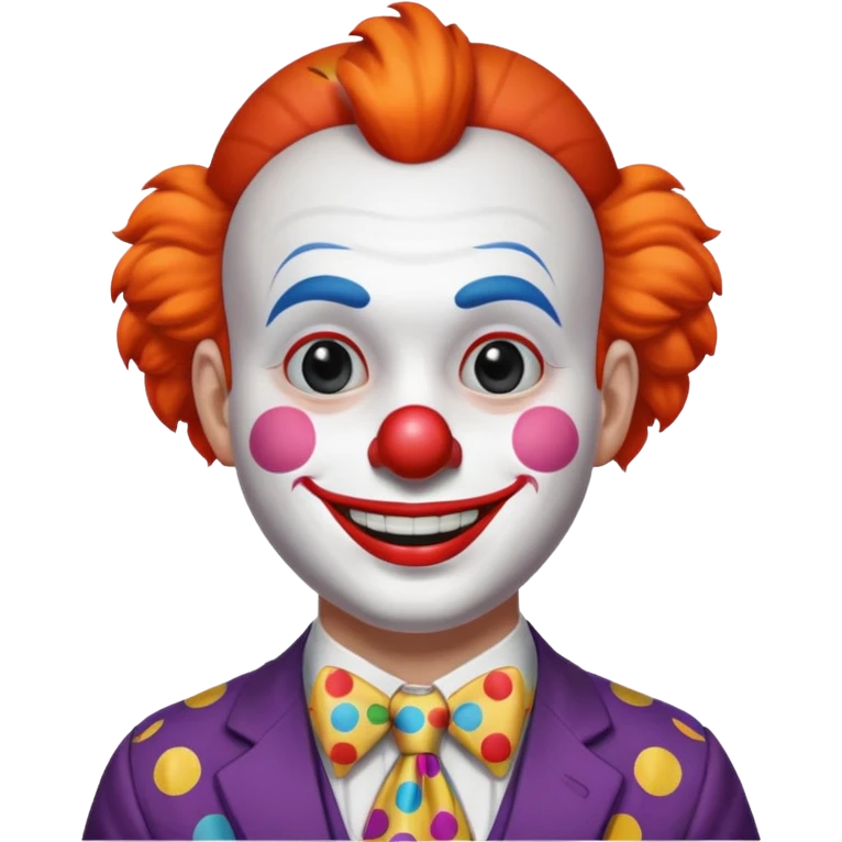 Clown with polka-dot tie emoji