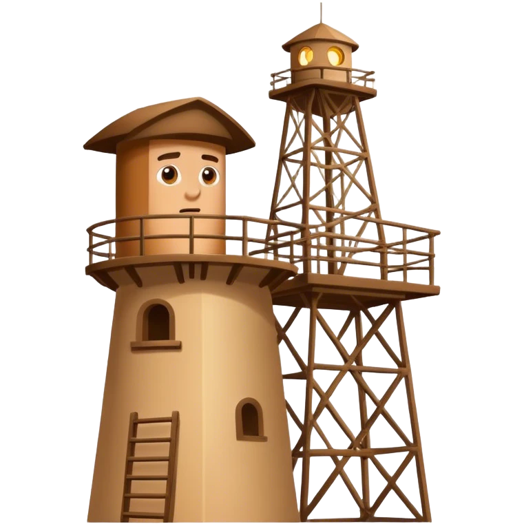 Man looking out of watchtower emoji