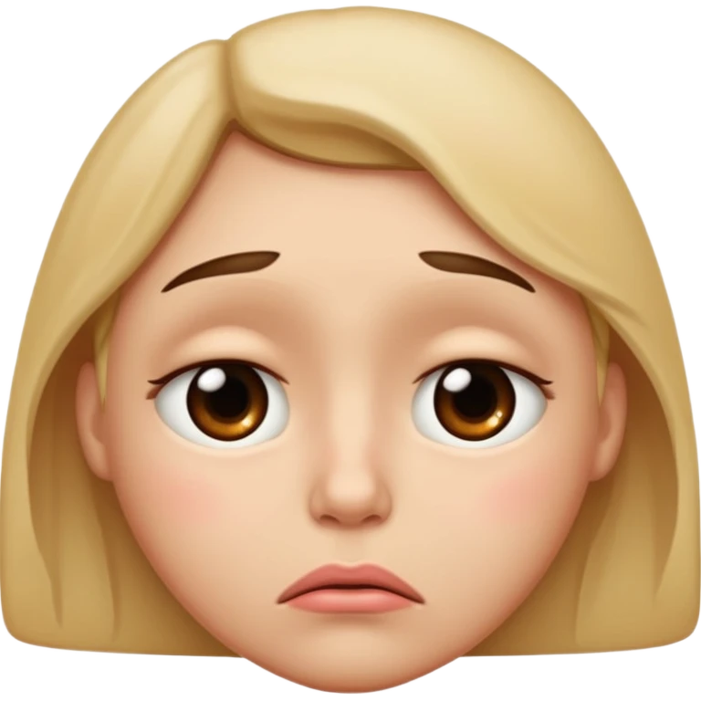 sad face with a pouty bottom lip emoji