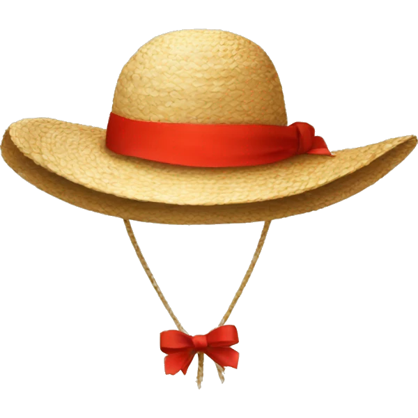 strawhat with red ribbon emoji