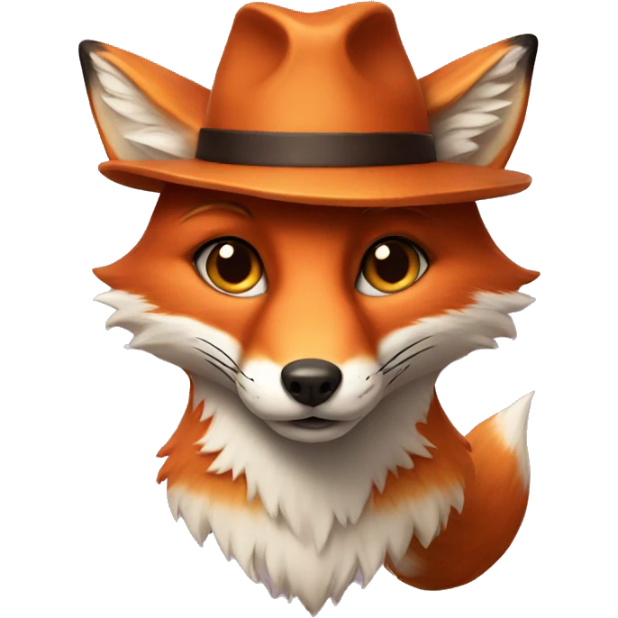Fox with hat emoji
