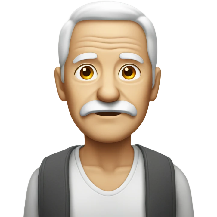 A old man with white around mouth emoji