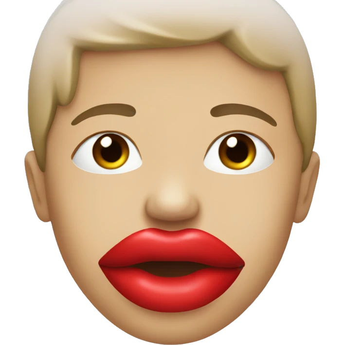 Red kissing lips emoji