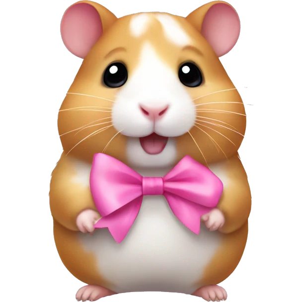Cute Hamster with pink bow  emoji