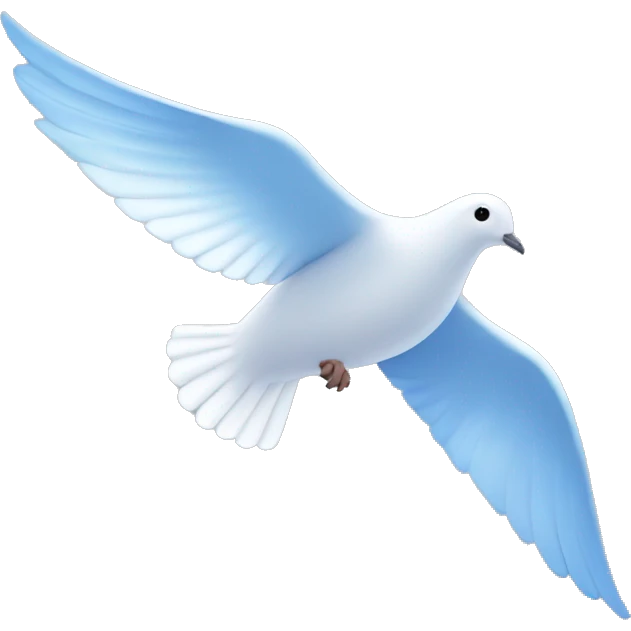 Dove blue color flight top right side emoji