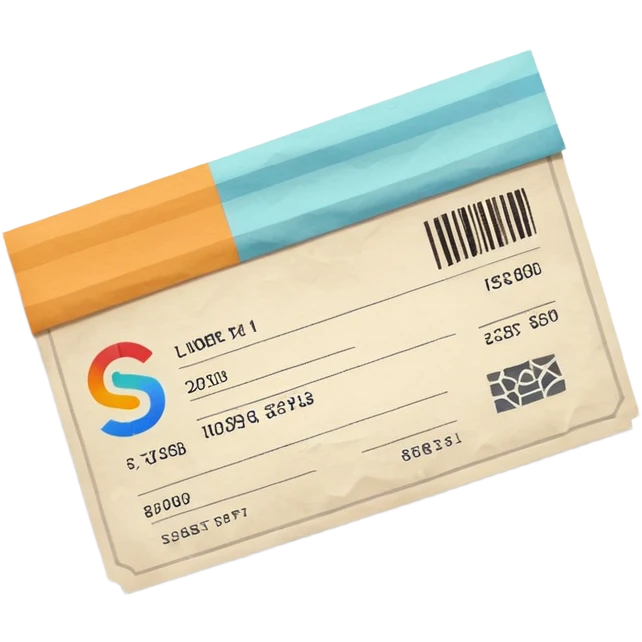 Paper receipt with Stripe logo colors emoji