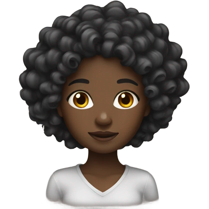 Black girl with long curly hair  emoji