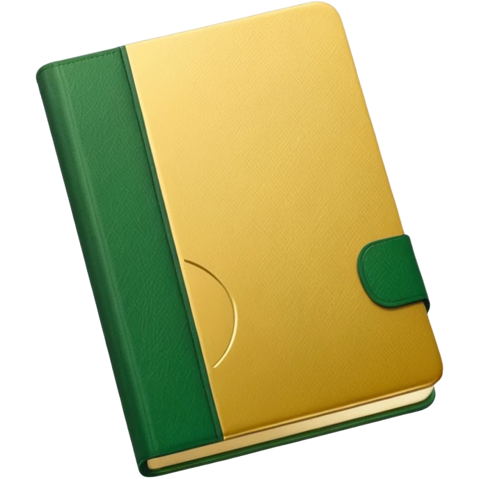 notebook in golden and green colours emoji