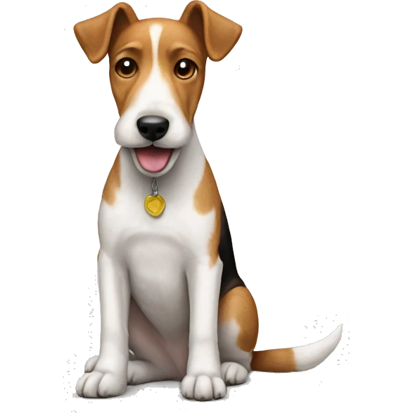 The dog is a fox terrier emoji