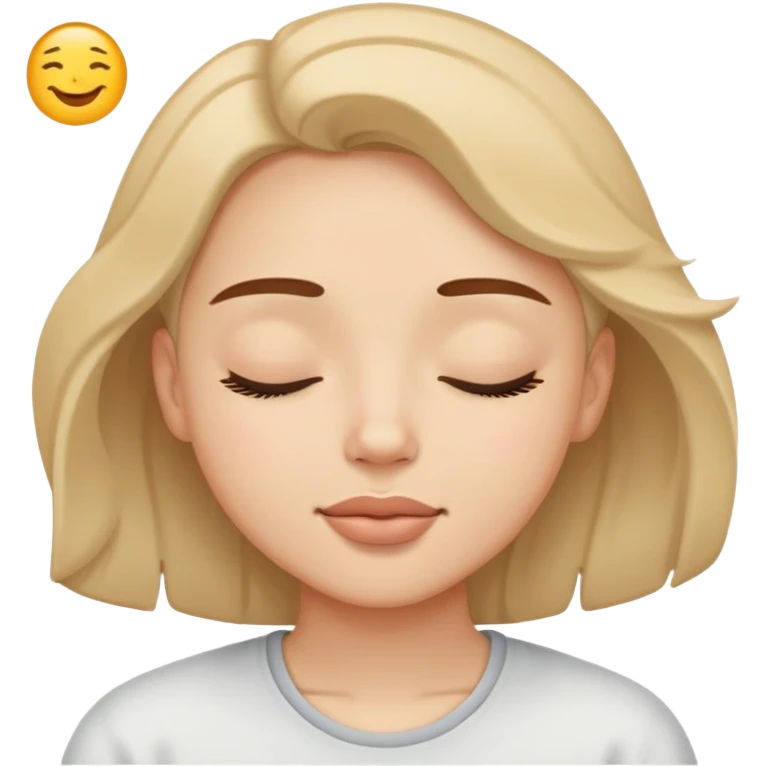 person relaxing with eyes closed enjoying a pleasurable breeze on their face emoji
