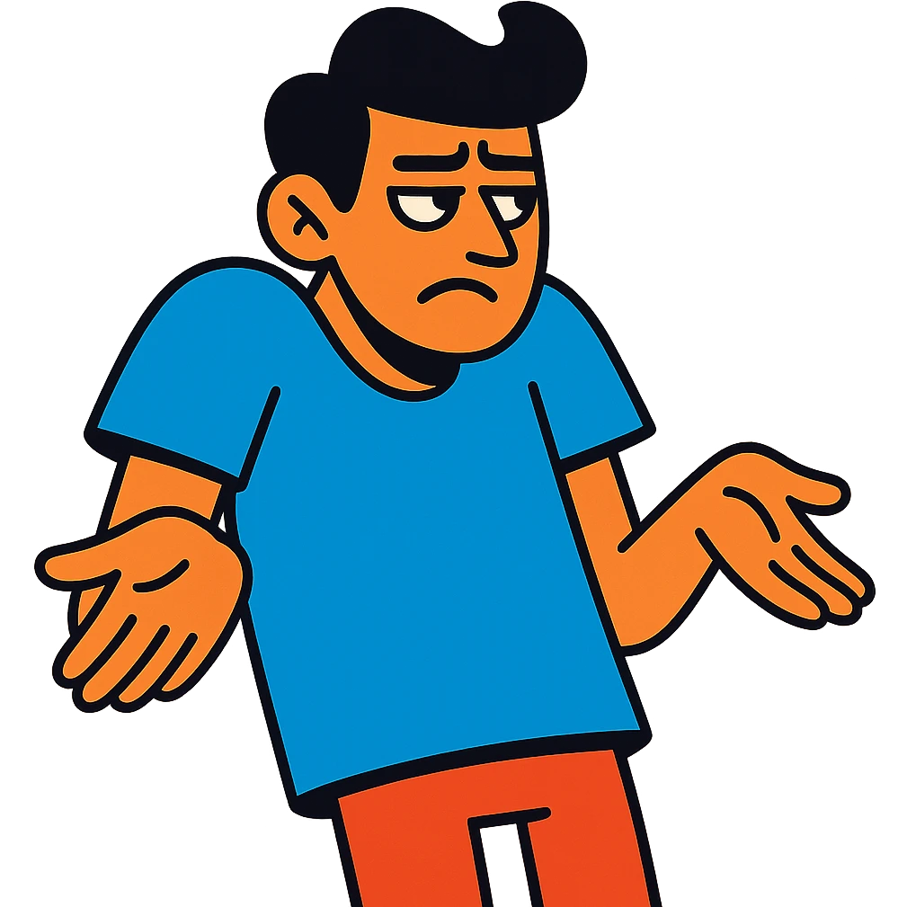 person with exaggeratedly sloping shoulders, looking away, symbolizing shirking responsibility emoji