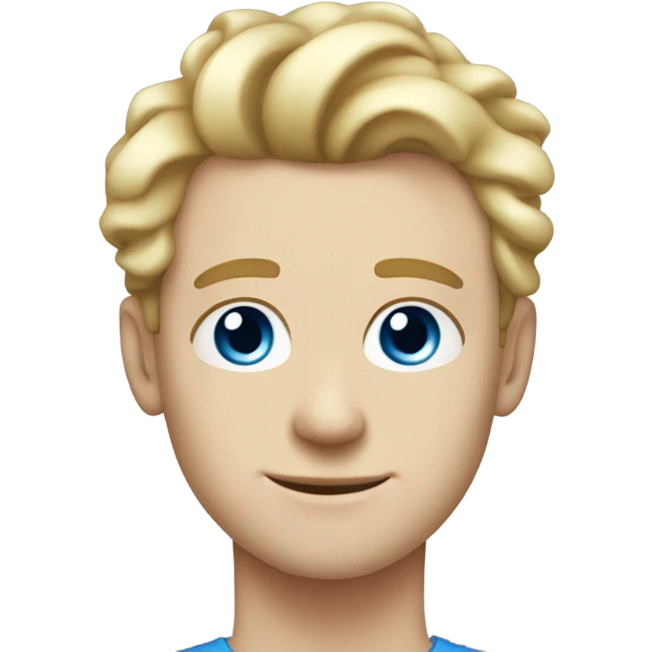 light curl blonde 25yo man blue eyed pale skin without moustache emoji
