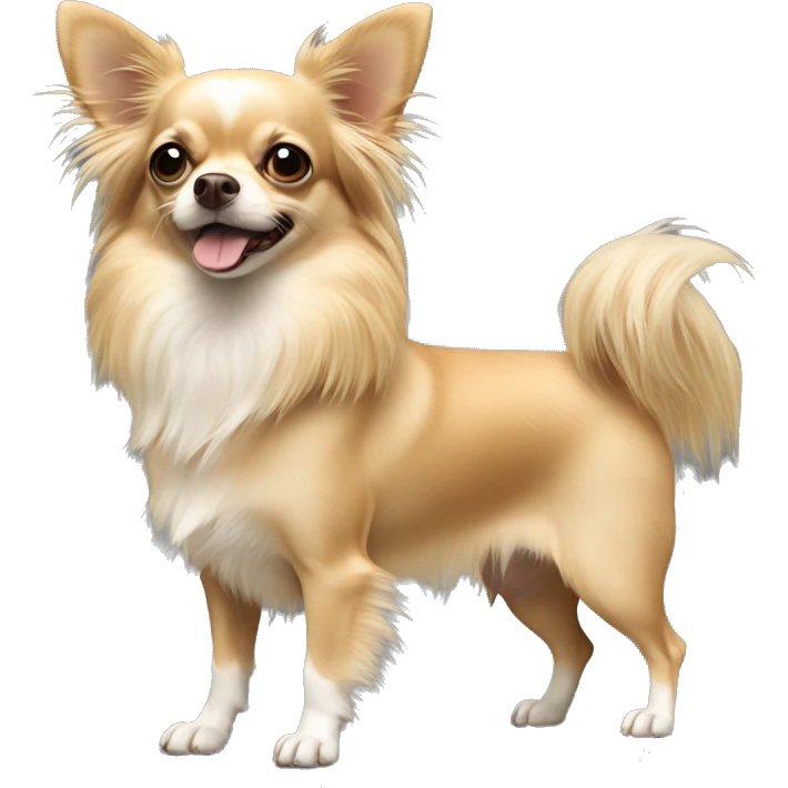 Beige Long-haired full-length Chihuahua emoji
