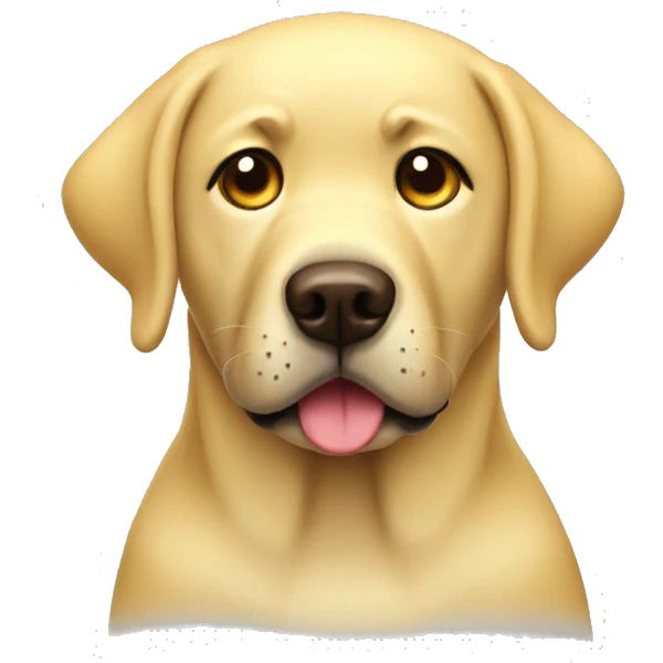 Yellow lab being bad emoji