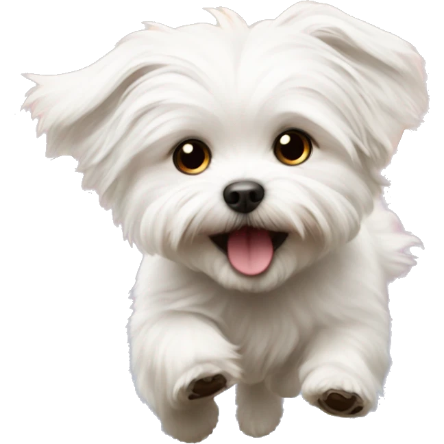 Adorable Maltese chasing butterflies  emoji