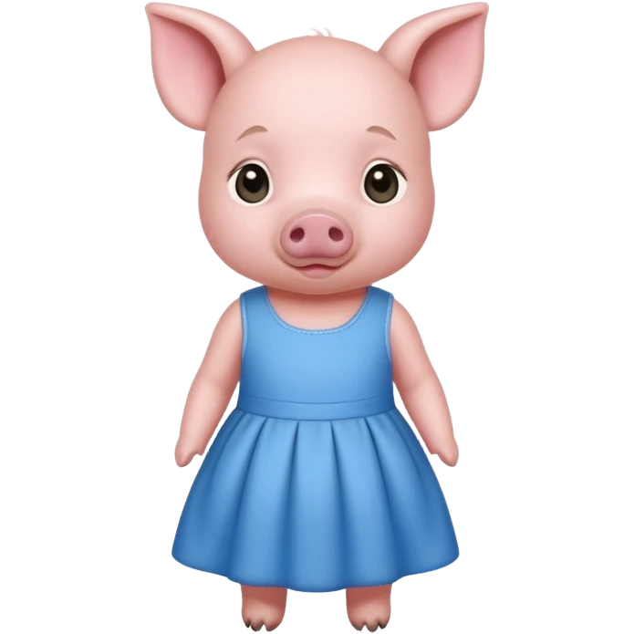 a baby pig wear blue dress emoji