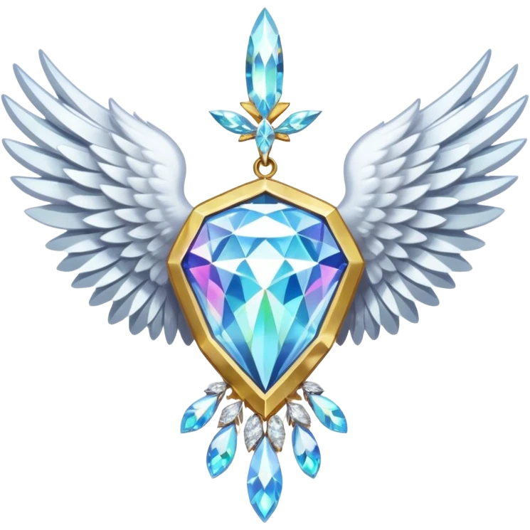 holy diamond emblem with white wings and diamond in the middle emoji