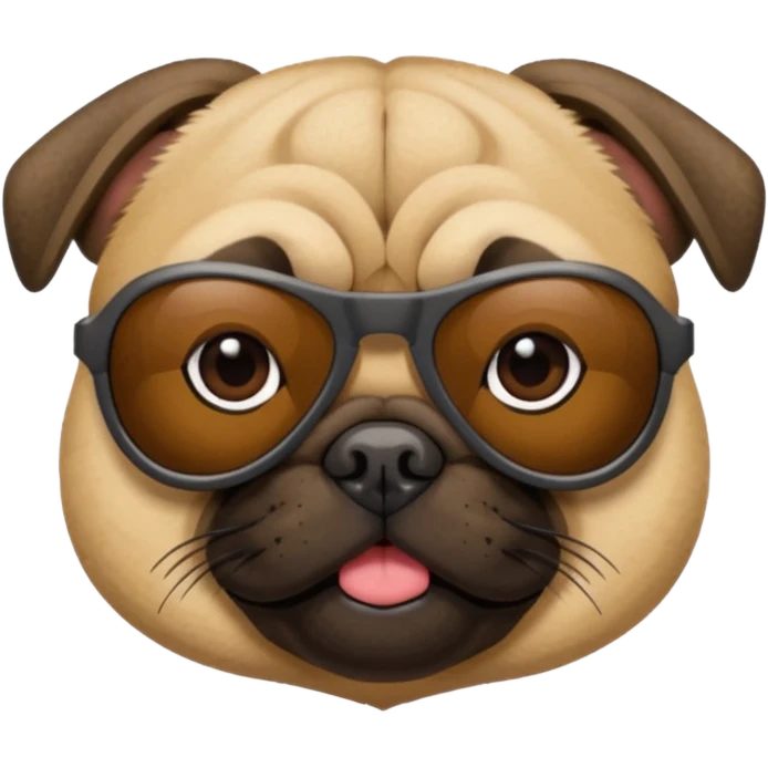 a pug with pit viper sunglasses emoji