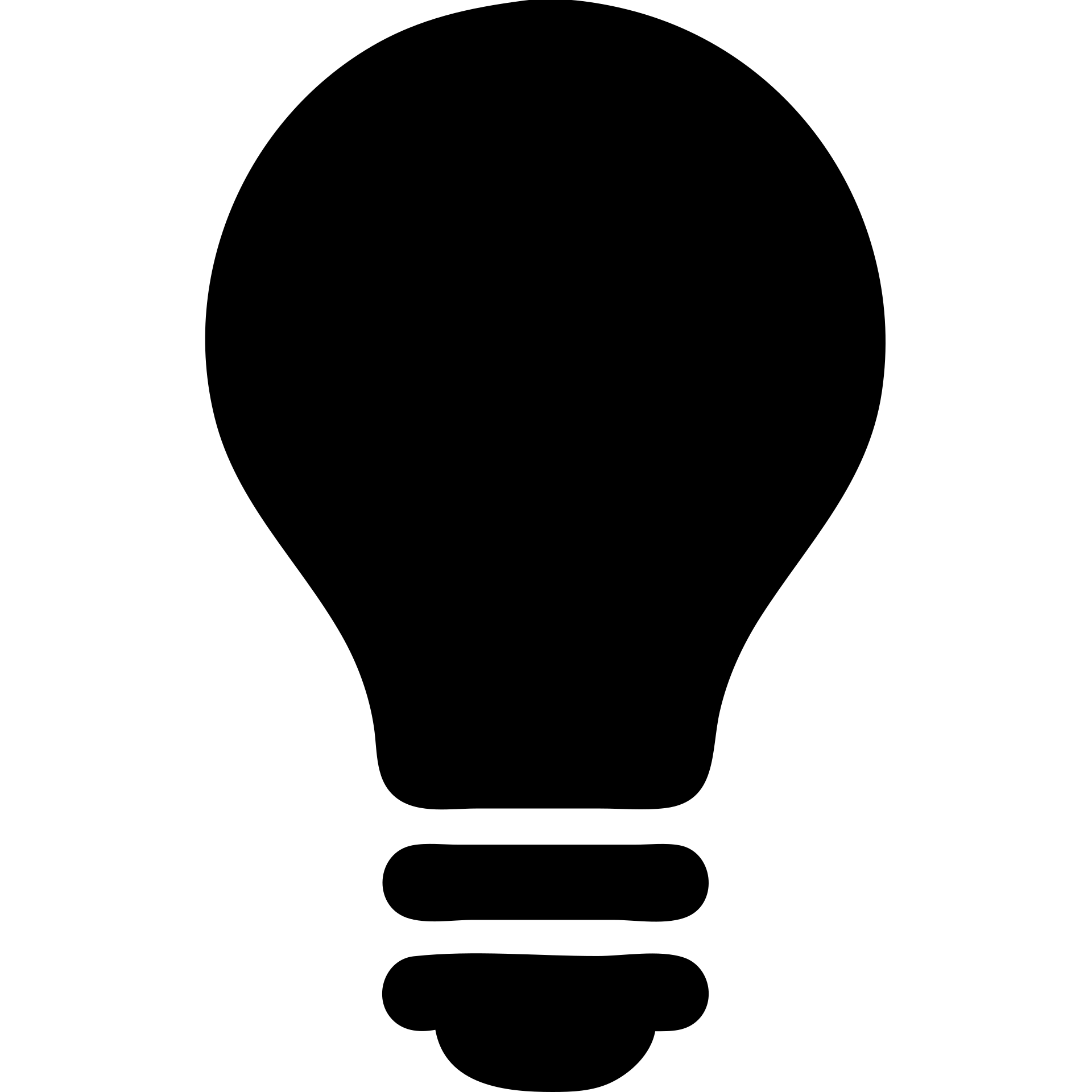 bulb, bold silhouette, minimal detail, solid filled icon style emoji