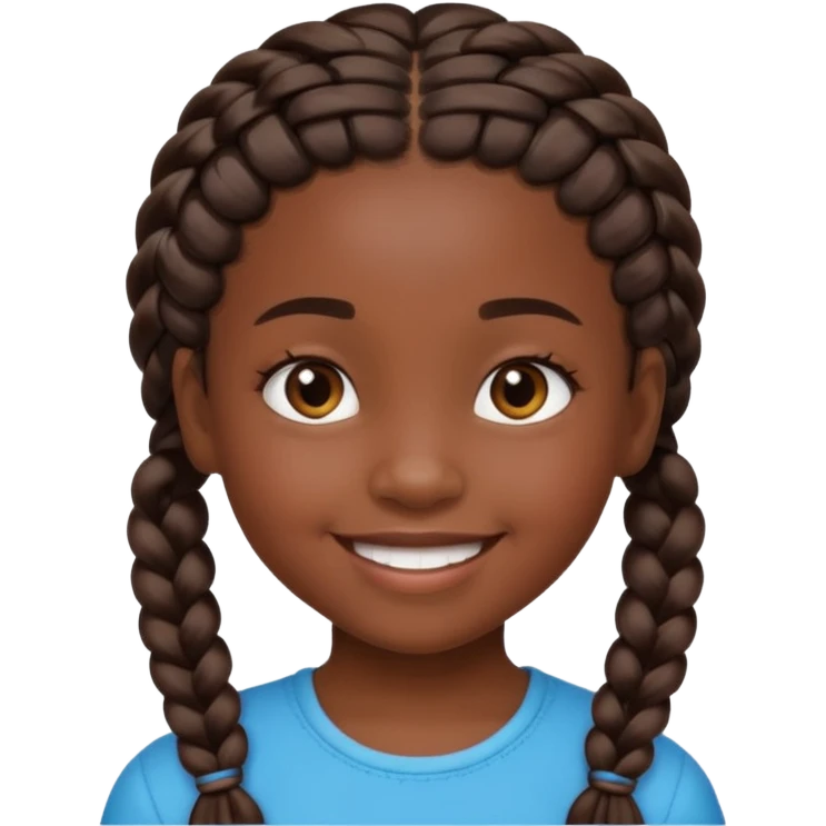 black girl kid with braided emoji