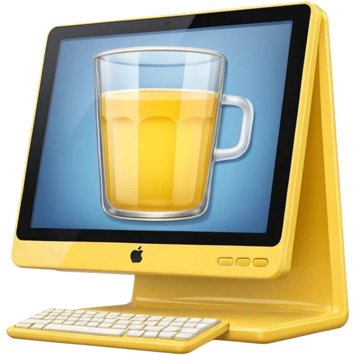 Computer with pastis glass in screen emoji