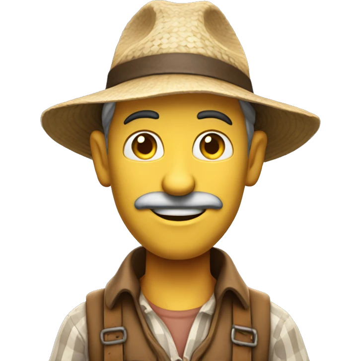 Realistic toon Human Adult Farmer, toon match game 3D character rendered emoji