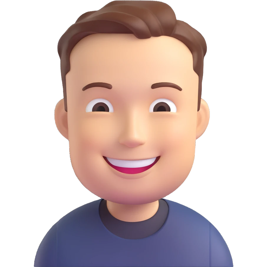 Elon Musk smiling 3D emoji style emoji