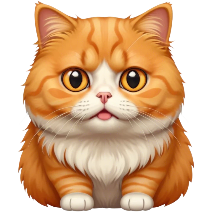 fat orange scottish fold cat scared emoji