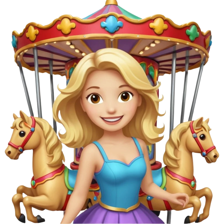 girl spinning inside of a carousel emoji