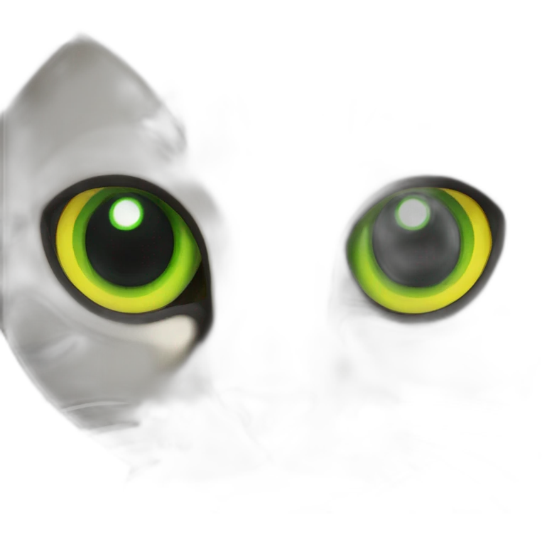 Cat black green lemon eyes emoji