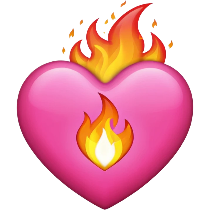 pink heart fire emoji emoji