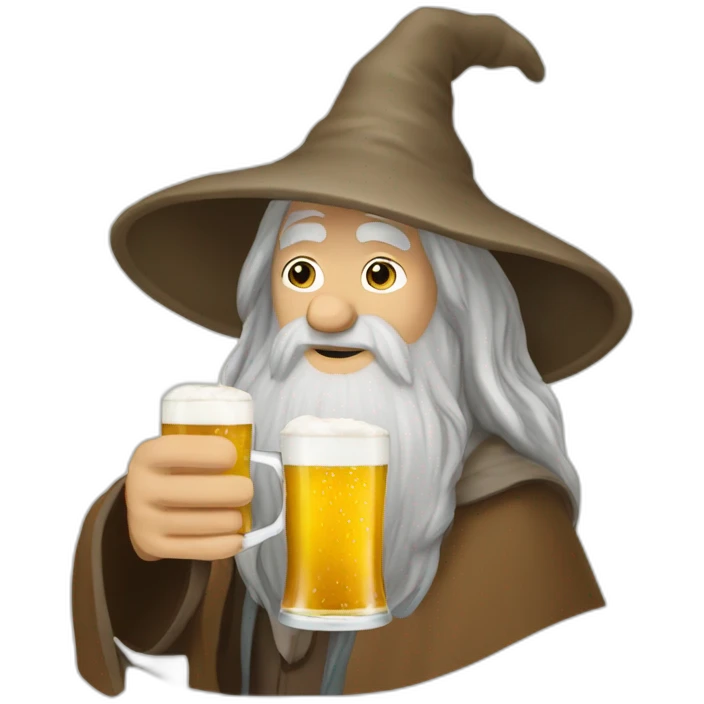 gandalf drink beer emoji