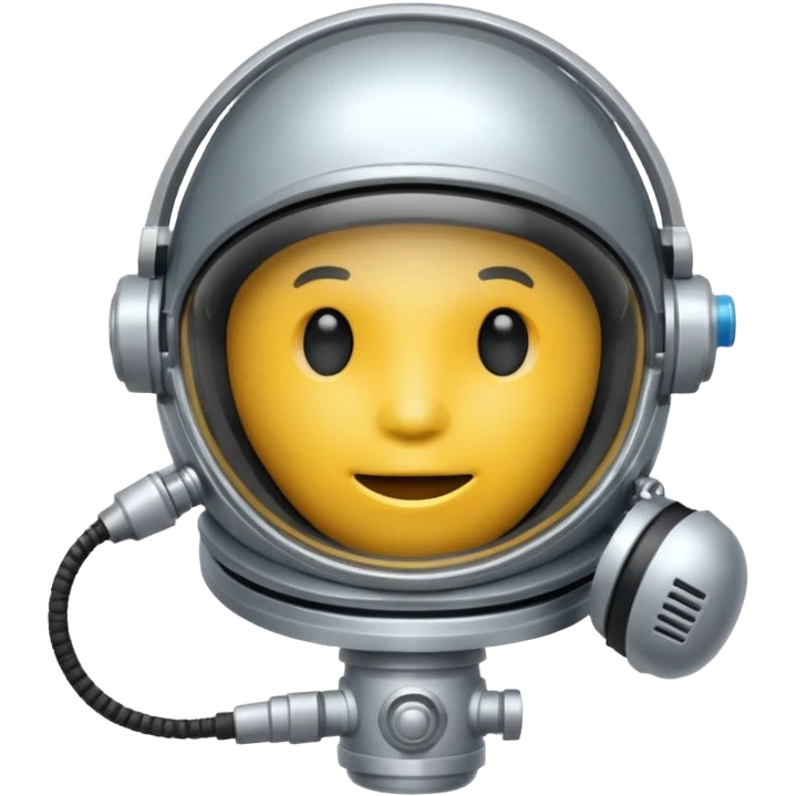 Astronaut helmet with Small microphone boom near the mouth. emoji
