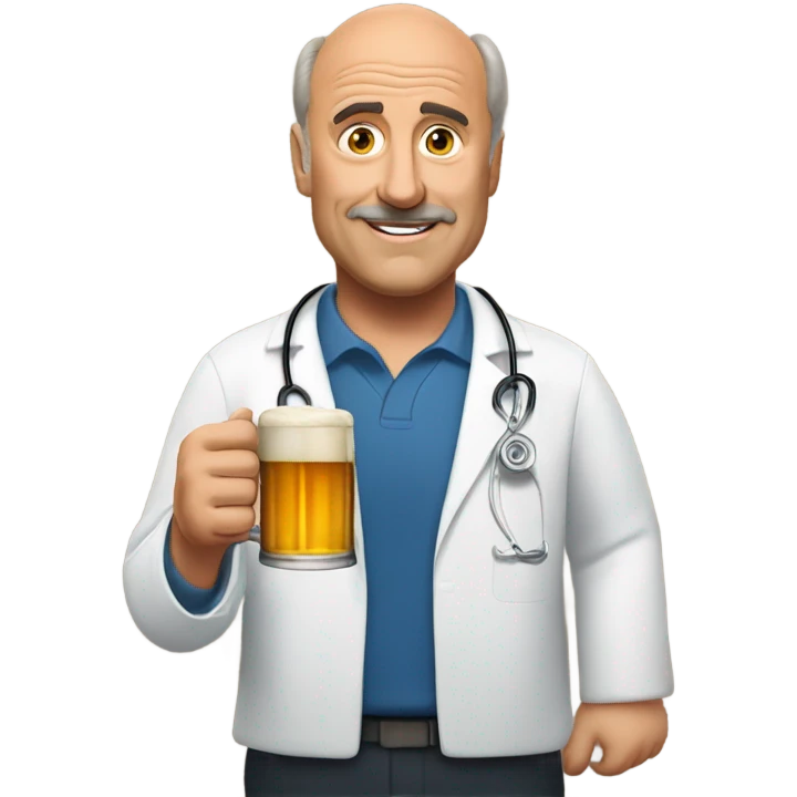 Dr Phil with a beer emoji