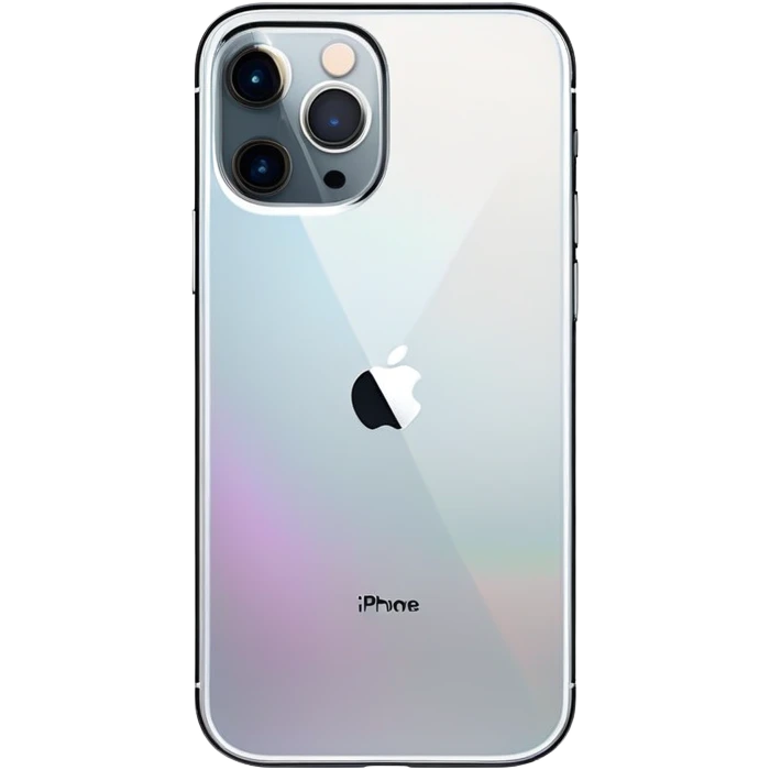 Realistic isolated gradient silver holographic iphone 14 pro emoji
