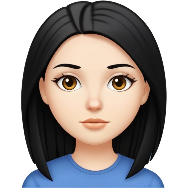 White girl with black straight hair emoji