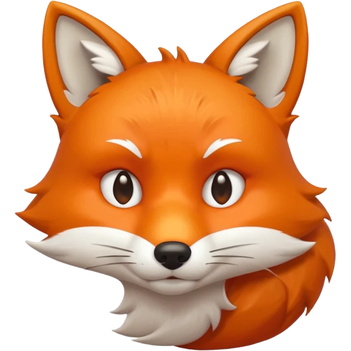 fox with disgusted face, emoji style, orange colors emoji