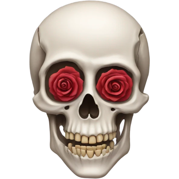skeleton with rose eyes emoji