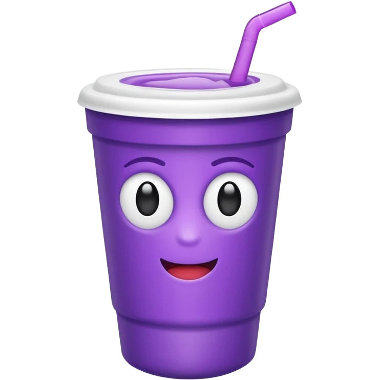 ios styrofoam cup.  purple liquid inside (no straw) (no face) emoji