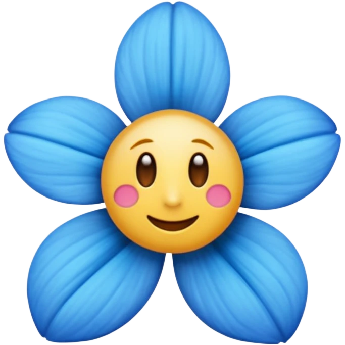 Flor azul com detalhes vivos emoji emoji