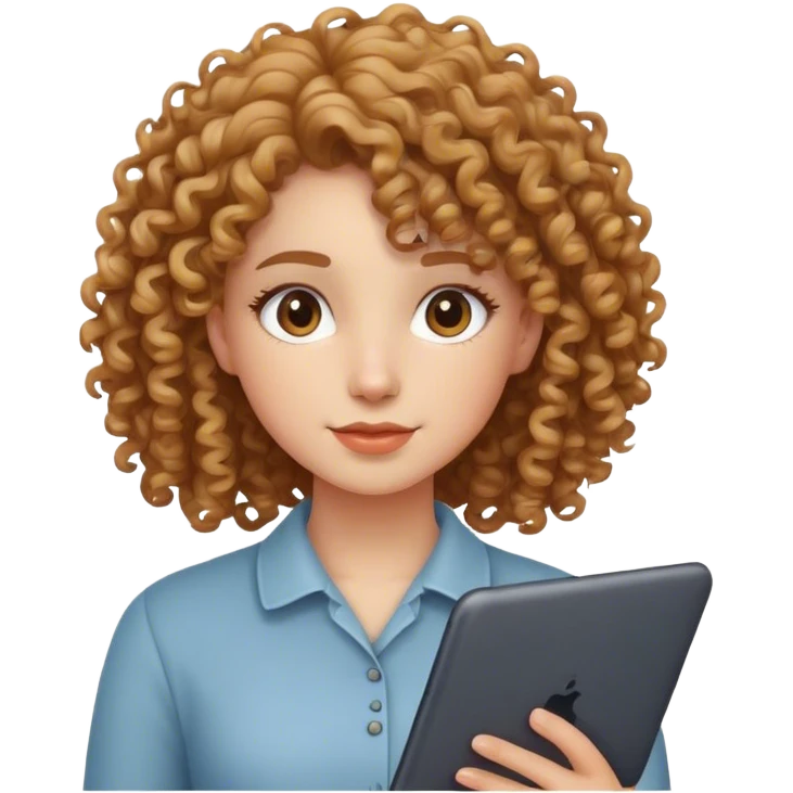 Curlyhair girl, ux/ui designer emoji