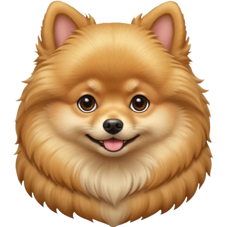 Create a golden pomeranian, all cute and adorable entire  only face and body  emoji