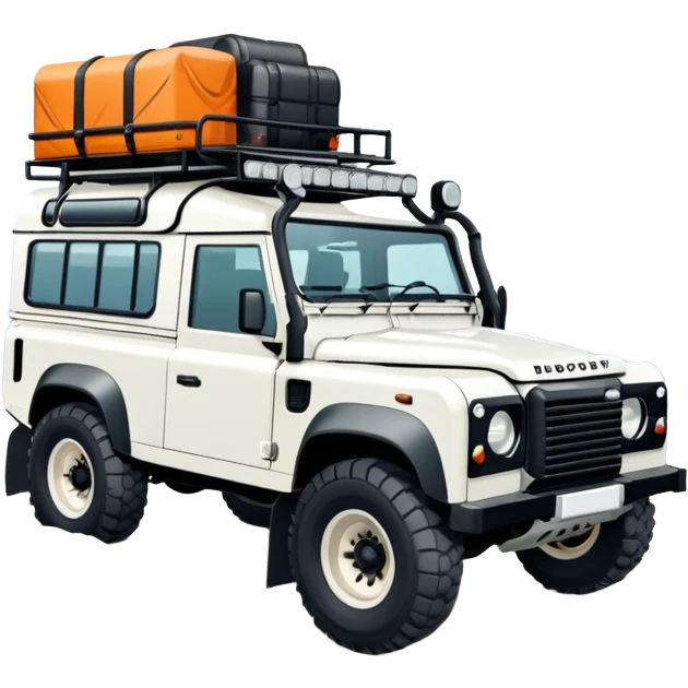 White land rover defender expedition emoji